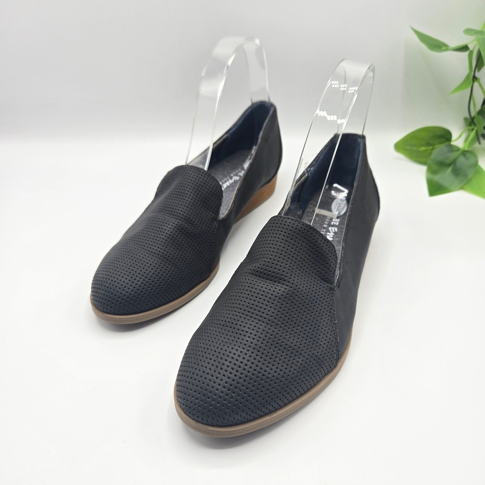 Dr. Scholl's Dawned Loafers Black Perforated Slip On Flats 8M
